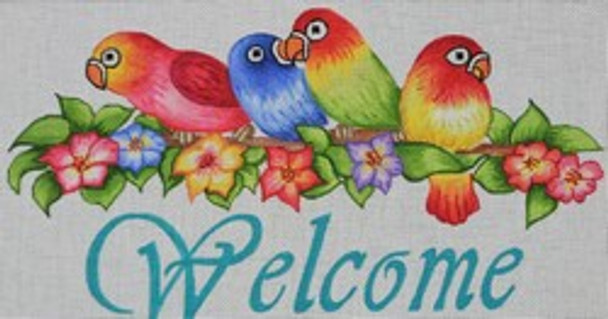 R862A	Welcome w/ Parrots 13.5 x 7	18 Mesh Robbyn's Nest Designs
