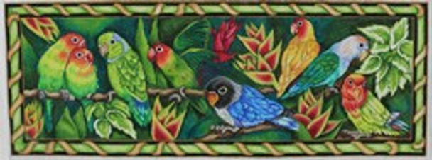 R568 Colorful Parrots 27.25 x 10	18  Mesh Robbyn's Nest Designs