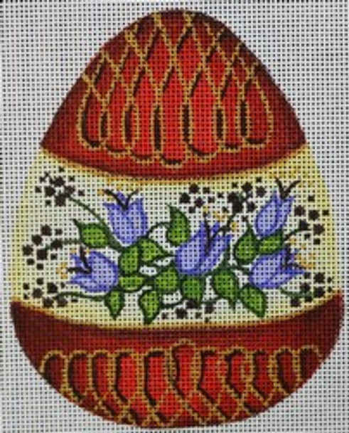 R828	Red and Yellow Egg w/ purple flower in the middle	4 x 5 	18 Mesh Robbyn's Nest Designs