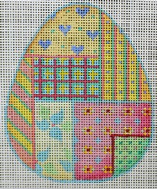 R765 Patchwork Easter Egg 3.5 x 4.25	18  Mesh Robbyn's Nest Designs