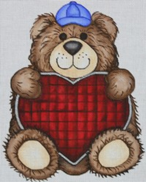 R967 Bear w/ Cap and Red Heart	 7.75 x 9.5	18Mesh Robbyn's Nest Designs