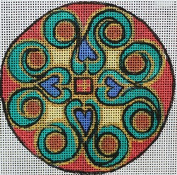 R533 Green and purple heart round 4.25 x 4.25	18 Mesh Robbyn's Nest Designs