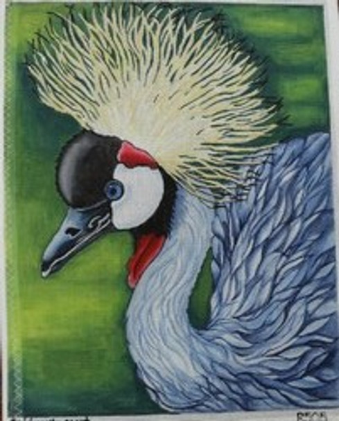 R505 	Crested Crane	12 x 15.25	18 Mesh Robbyn's Nest Designs