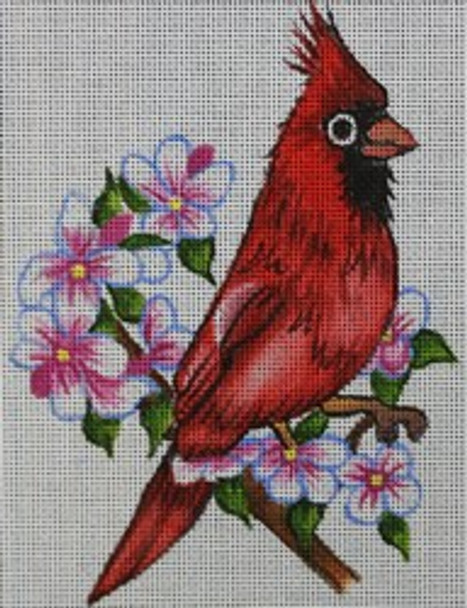 R833	Red Bird w/ cherry blossom	4.75 x 6.5	18 Mesh Robbyn's Nest Designs