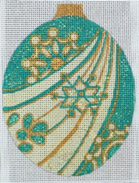 R665 Turquoise/Gold Ornament	4 x 5	18 Mesh Robbyn's Nest Designs