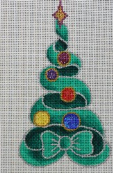 R677 Green Tree W/ Colorful Ornaments 3 x 5.5 	18	 Mesh Robbyn's Nest Designs
