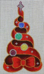 R678 Red/Maroon Tree W/ Colorful Ornaments	 3 x 5.5 	18 Mesh Robbyn's Nest Designs