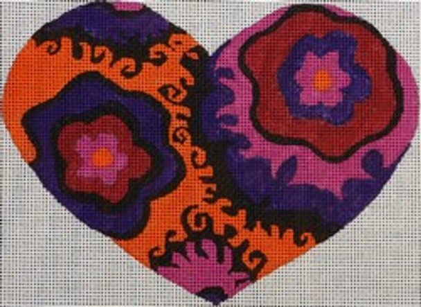 WWCO1205B Flowery Heart 6.5 x 5 13 Mesh Waterweave