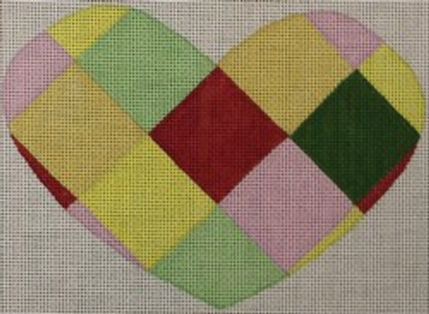 WWCO1107B Patchwork Heart 6.5 x 5 13 Mesh Waterweave