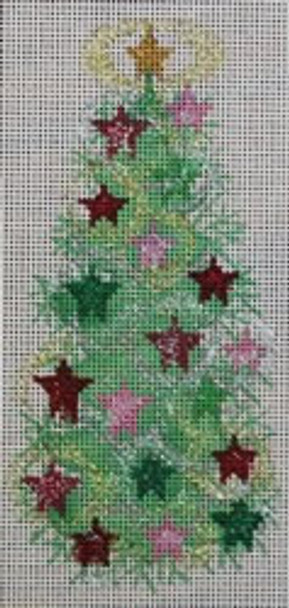 WS340S Star Tree 18 Mesh 6 x 3  WINNETKA STITCHERY DESIGNS