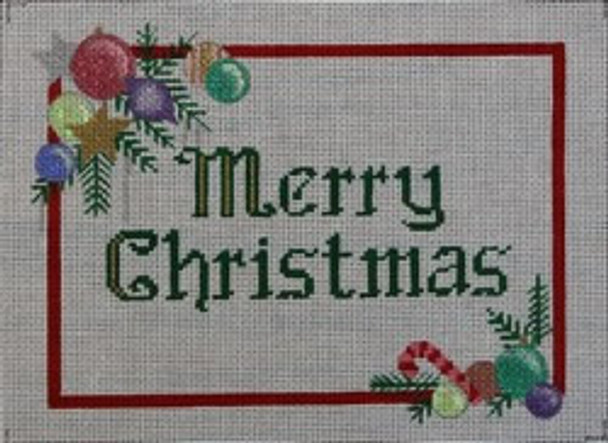 WS774	Merry Christmas 6 x 8 18 Mesh  WINNETKA STITCHERY DESIGNS