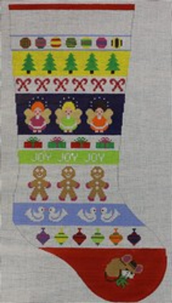 WS182	3 Angels Stocking	21 x 9  12 Mesh  WINNETKA STITCHERY DESIGNS