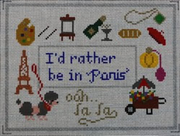 WS748	I'd Rather Be in Paris 6 x 8.5 13 Mesh WINNETKA STITCHERY DESIGNS