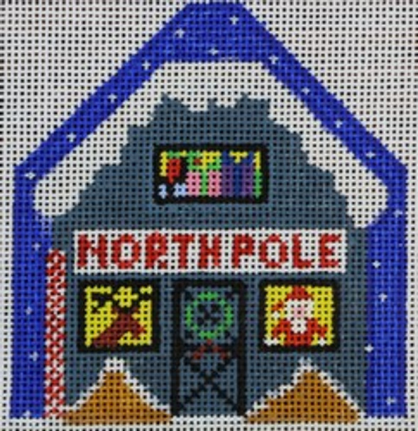 WS406F	Santa House    	 3 x 3.75  18  Mesh WINNETKA STITCHERY DESIGNS