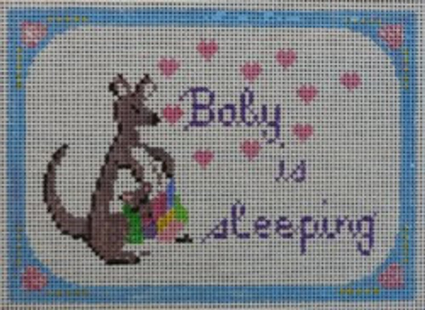 WS820	Baby Sleeping Kangaroo 5 x 7 13 Mesh WINNETKA STITCHERY DESIGNS