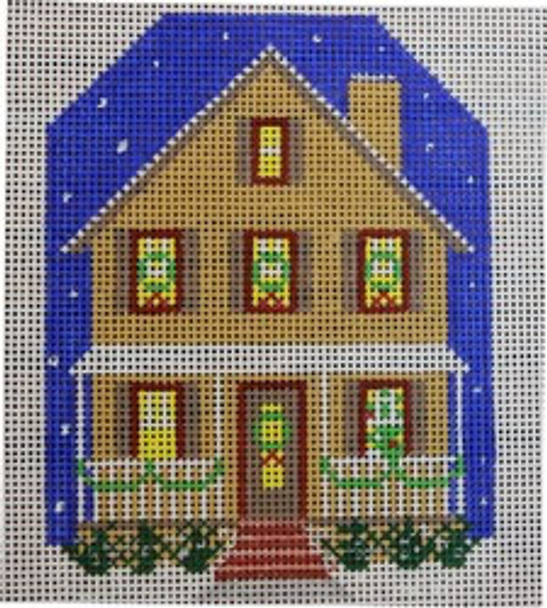 WS660B	Yellow House 4.5 x 3.75 18 Mesh WINNETKA STITCHERY DESIGNS