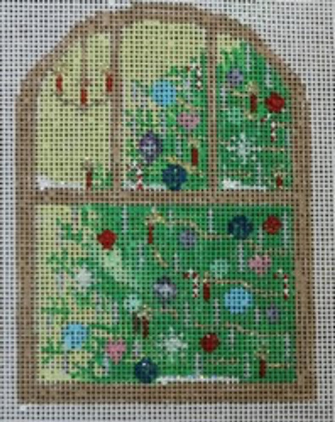 WS838A	Window Ornament W/ Tree	 4.625 x 3.25 18 Mesh WINNETKA STITCHERY DESIGNS