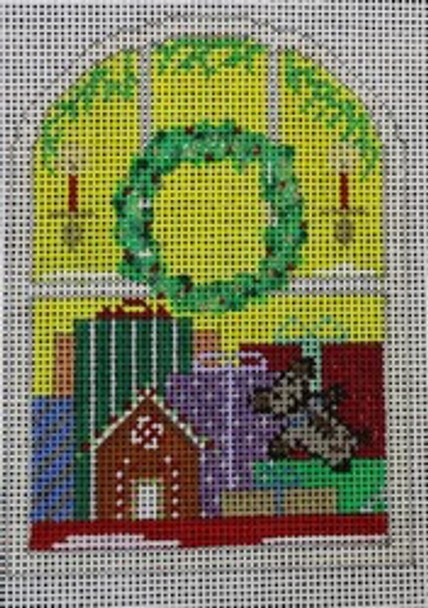 WS838E	Window w/ Presents 4.625 x 3.25 18 Mesh WINNETKA STITCHERY DESIGNS