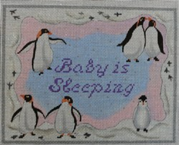 WS921	Penguins Baby Sleeping 7.5 x 8.25	 13 Mesh WINNETKA STITCHERY DESIGNS