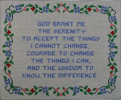 WS466	Serenity Prayer Sign	9 x 11  13 Mesh WINNETKA STITCHERY DESIGNS