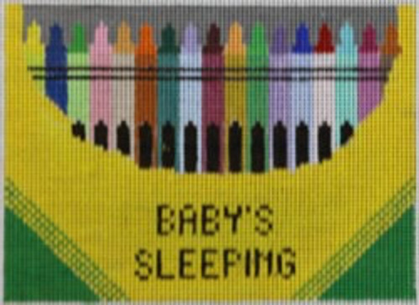 WS667	Crayons/ Baby Sleeping  5.125 x 7.125 	 13 Mesh WINNETKA STITCHERY DESIGNS