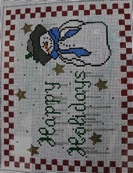 WS737	Happy Holidays 9 x 7 13 Mesh WINNETKA STITCHERY DESIGNS