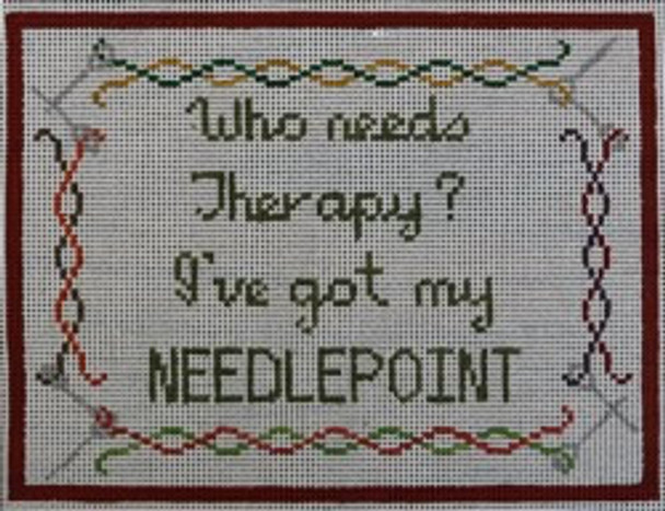 WS868	Who Need Therapy/ Needlepoint 	6.75 x 9	 13 Mesh WINNETKA STITCHERY DESIGNS