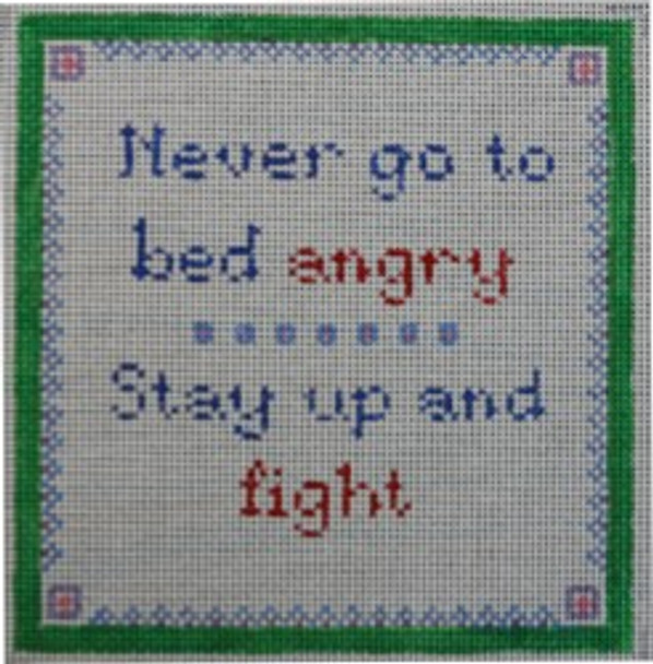 WS910	Never Go to Bed Angry	7 x 7 13 Mesh WINNETKA STITCHERY DESIGNS