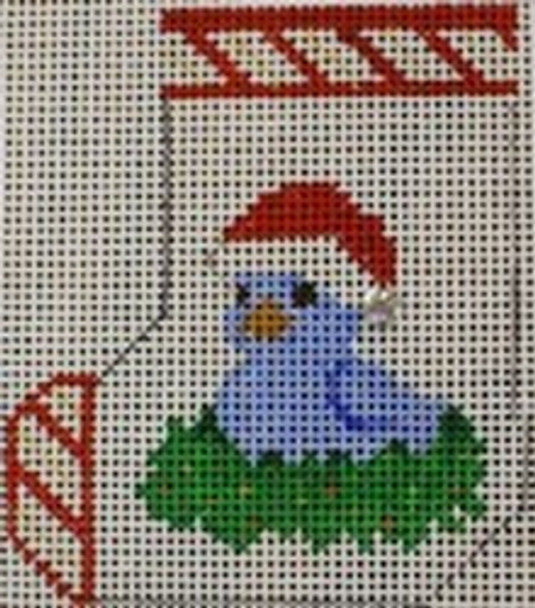WS555B	Christmas Critter Bird 3 x 3	18 Mesh WINNETKA STITCHERY DESIGNS