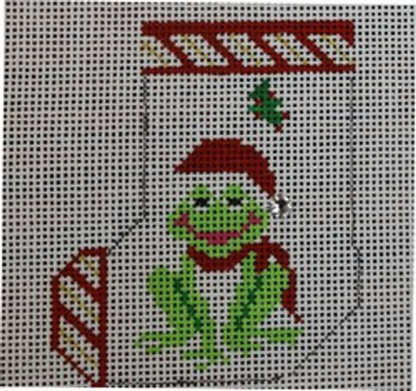 WS555I	Christmas Critter Frog 3 x 3	18 Mesh WINNETKA STITCHERY DESIGNS