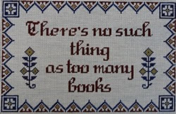 WS810	No Such Thing- Too Many Books 7.25 x 11.75  13 Mesh WINNETKA STITCHERY DESIGNS