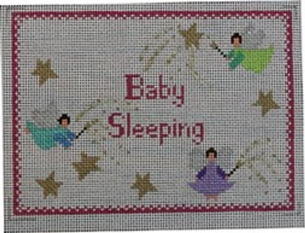 WS795A	Fairy Baby Sleeping Sign 6 x 8 13 Mesh WINNETKA STITCHERY DESIGNS