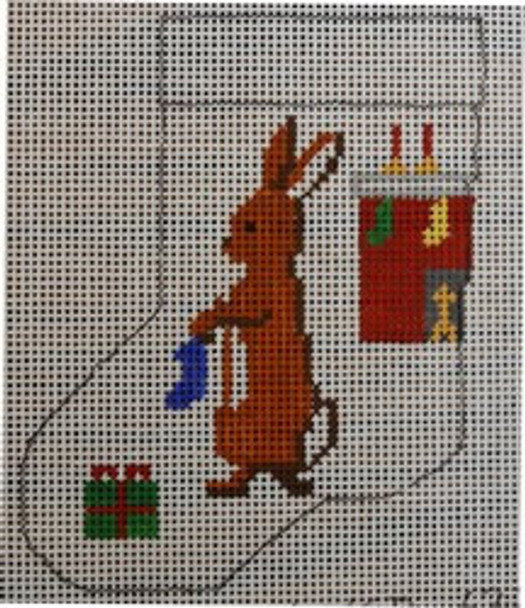 WS633E	Rabbit Ornament  3 x 3 18 Mesh WINNETKA STITCHERY DESIGNS