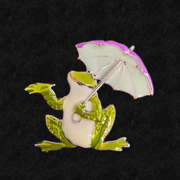 Animal:  Frog with Umbrella Needle Minder Big Buddy The Meredith Collection