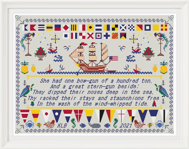 Nautical Sampler - The Clampherdow 310 x 232 Salty Stitcher YT