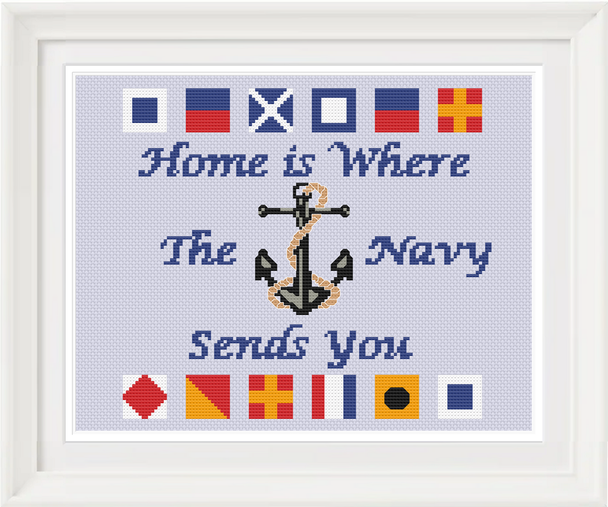 Navy Home 108 x 87 by Salty Stitcher YT