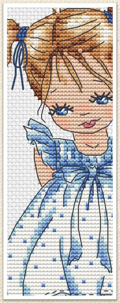 Blue-eyed Girl Bookmark  Artmishka Counted Cross Stitch Pattern