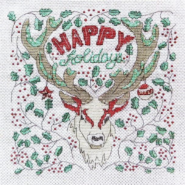 Happy Holiday Deer Peacock & Fig