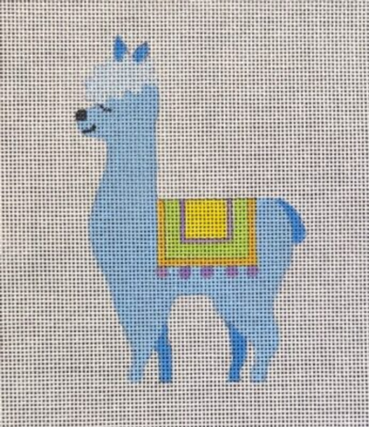 HO3313 BLUE LLAMA ORNAMENT 5 inch tall, 18 mesh Raymond Crawford Designs