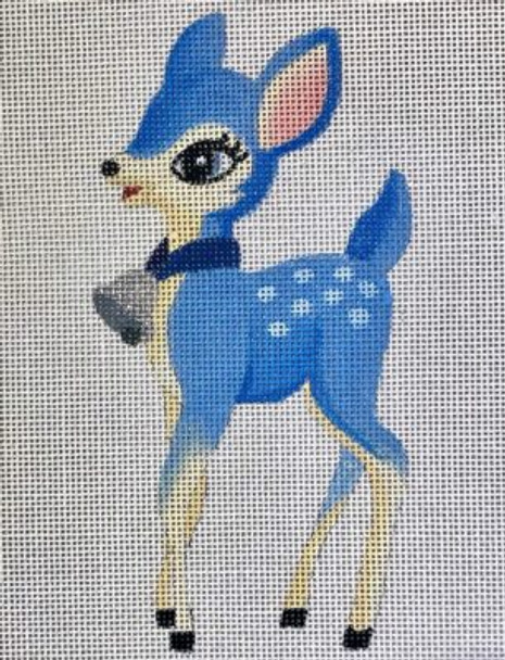 HO3300 LEFT BLUE REINDEER  5 inches tall, 18 mesh Raymond Crawford Designs