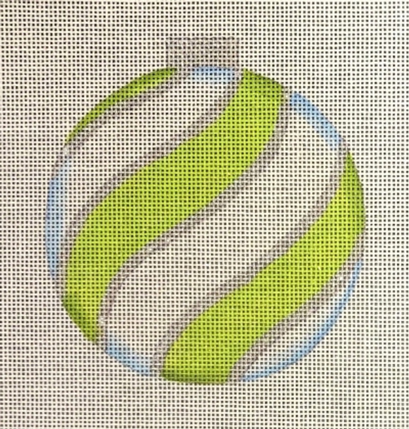 HO2116 LIME GREEN Round ORNAMENT 5.25 Round 18 Mesh Raymond Crawford Designs