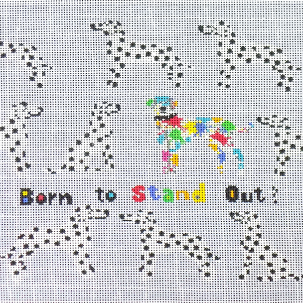 400 series:  423 Born to Stand Out - Dalmatian 7 x 7 13 Mesh Stitch Painted Tango & Chocolate Tatutina/Georgia Florena Shaban