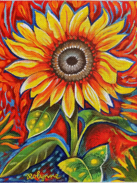 600 series:  609 Sunflower 8 x 10 13 Mesh Robynne's Nest Artworks/Robynne Engle-Pirkle Tango & Chocolate