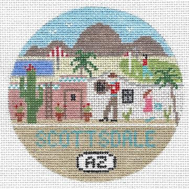 Scottsdale, AZ Round 4.25 x 4.25 18 Mesh Doolittle Stitchery R359