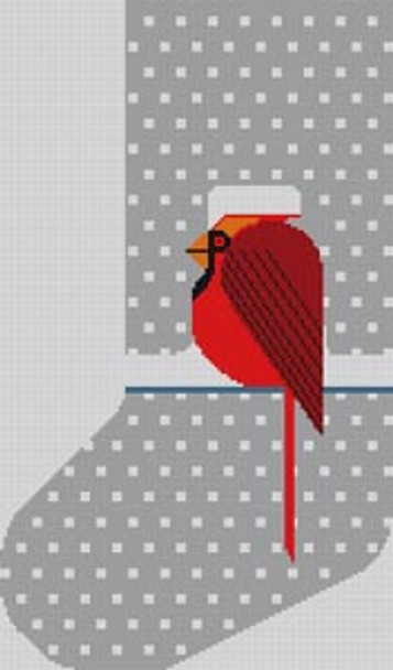 Cool Cardinal Stocking CH-C001ST Charley Harper 18 Mesh 7 x 11 1/2