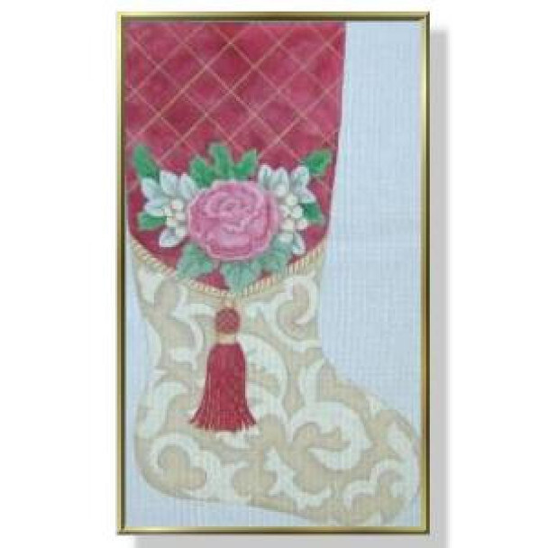 CM106	Rose with Tassel 23" sock 13 Mesh DESIGNS BY CHARLOTTE McDONNELL Quail Run Designs
