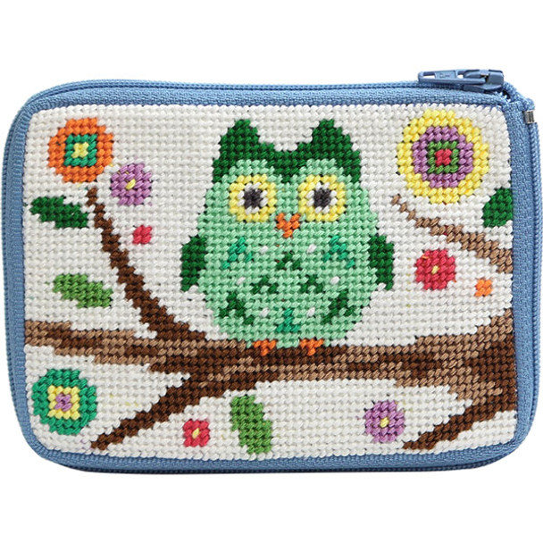 SZ205 CREDIT CARD & COIN PURSE Alice Peterson Stitch And Zip Owl