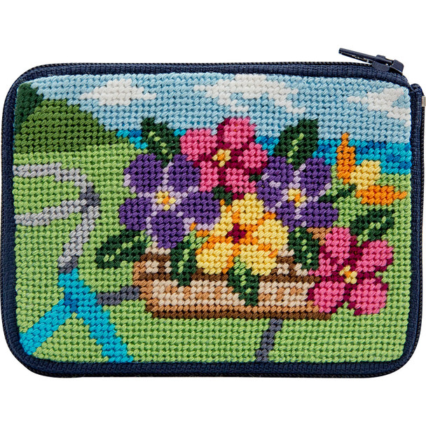 SZ218 Springtime Ride Alice Peterson Stitch And Zip CREDIT CARD  And COIN Case