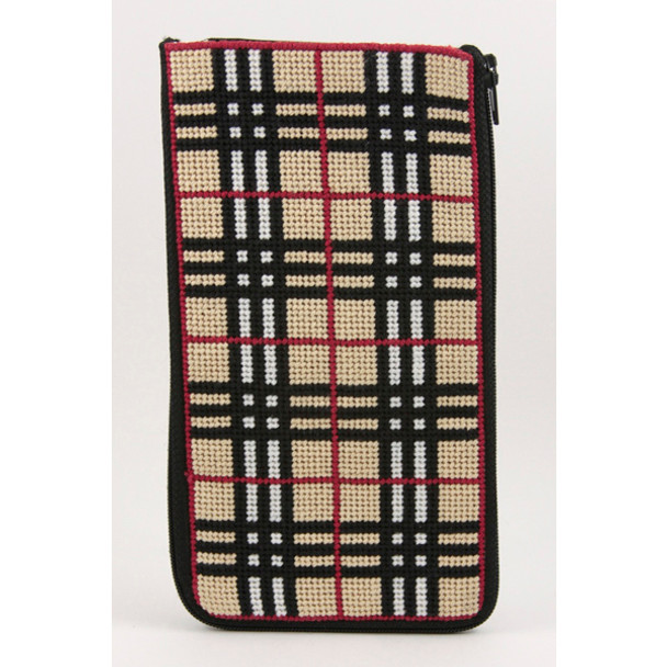 SZ440 PLAID Alice Peterson Stitch And Zip EYEGLASS CASE