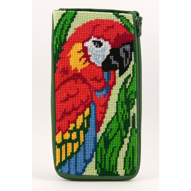 SZ443 PARROT Alice Peterson Stitch And Zip EYEGLASS CASE